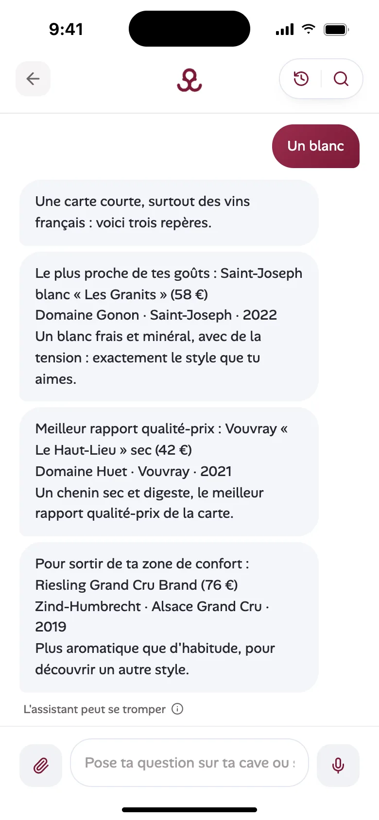 Scanner une carte des vins au restaurant