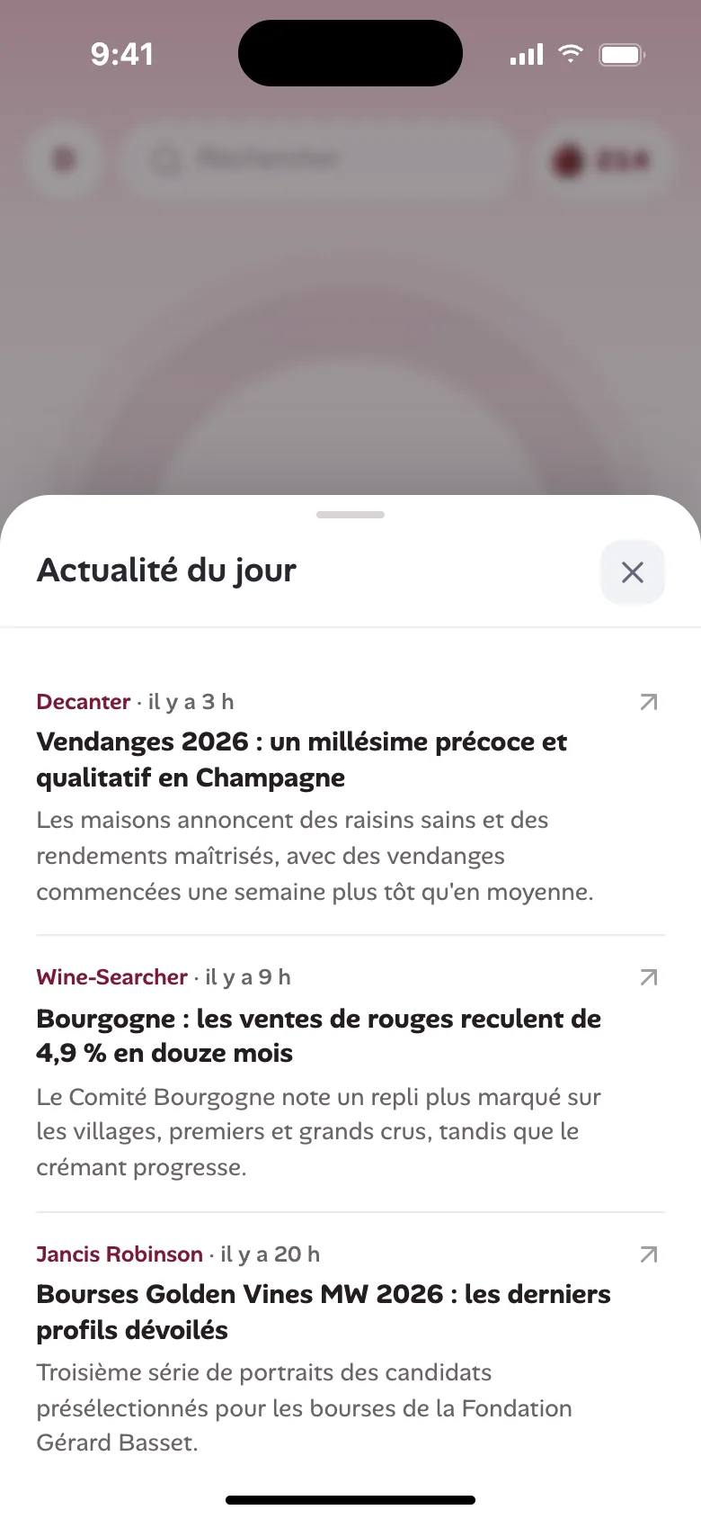 Actualité du vin du jour