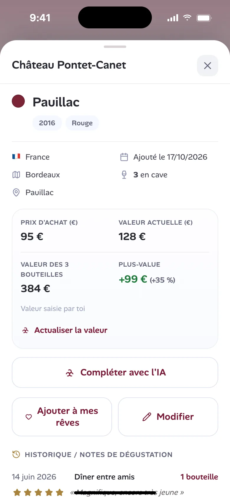 La fiche d'un vin : origine, appellation, prix